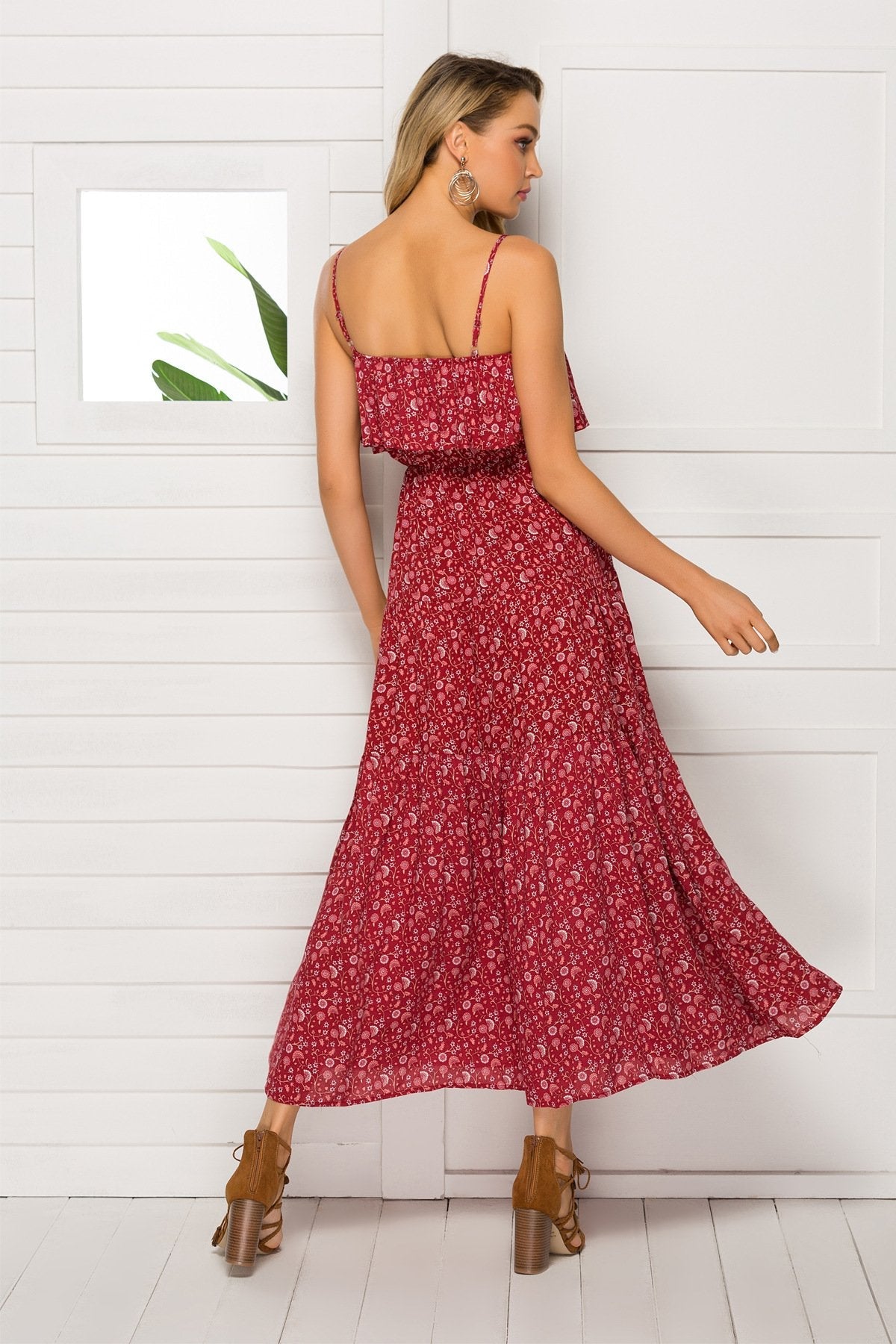 Leisure Bohemian Midi Dresses-STYLEGOING
