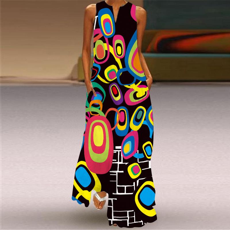 Plus Sizes Women Sleeves Summer Long Dresses-STYLEGOING