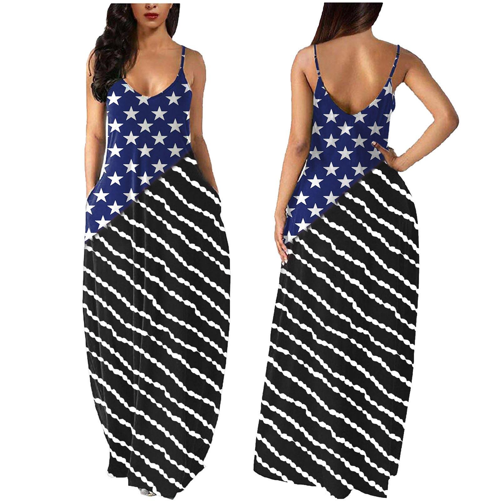 Women New Print Long Maxi Dresses On Sale-STYLEGOING