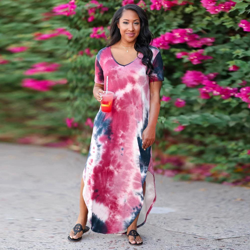 Plus Sizes High Waist Long Summer Dresses-STYLEGOING