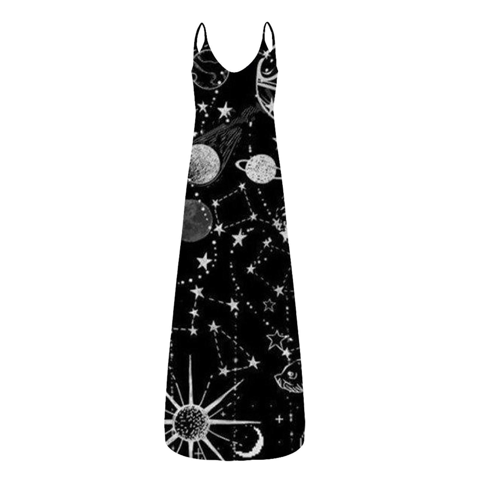 Women Butterfly Print Long Maxi Dresses-STYLEGOING