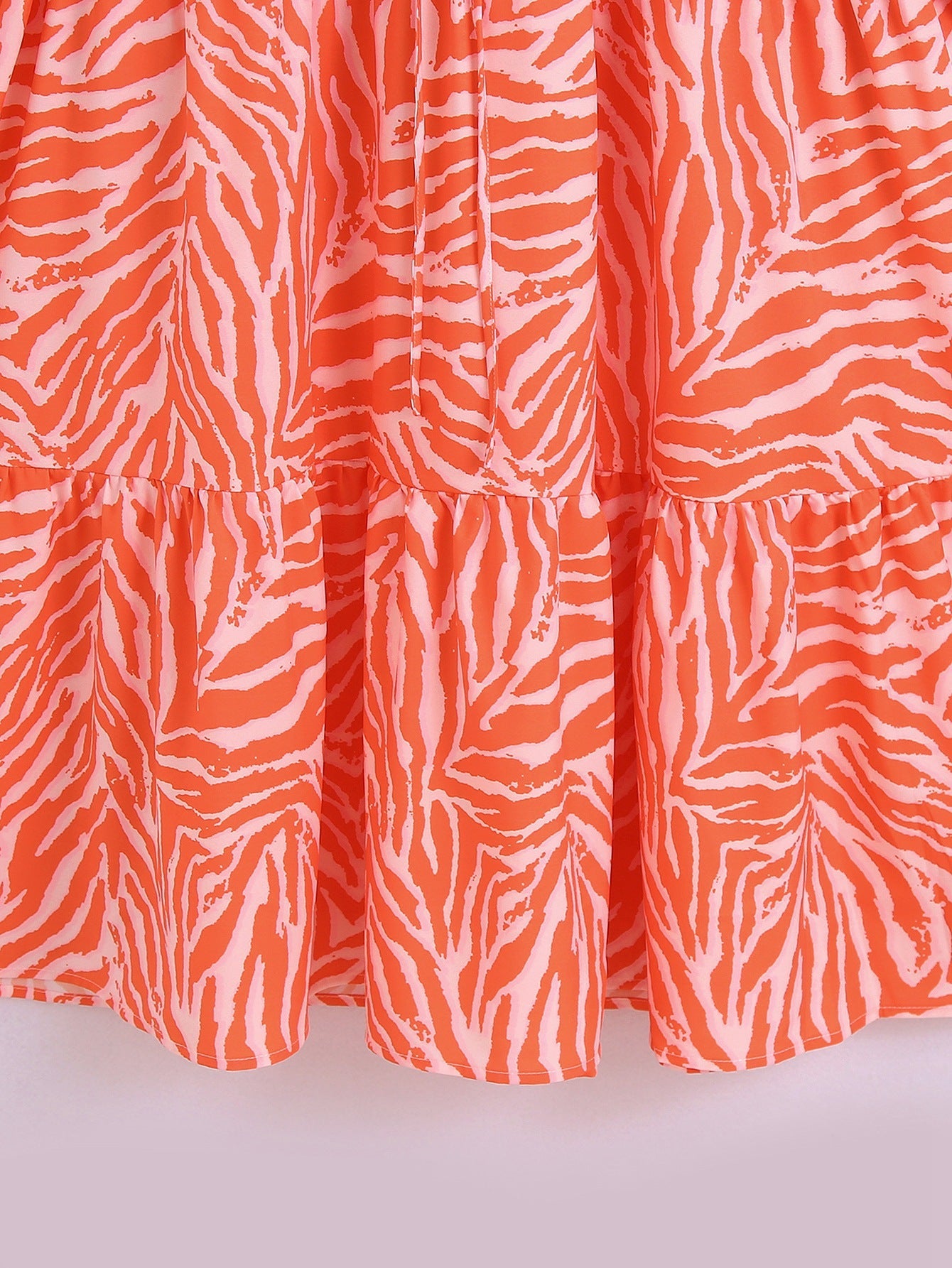 Women Orange Animal Striped Print Summer Dresses