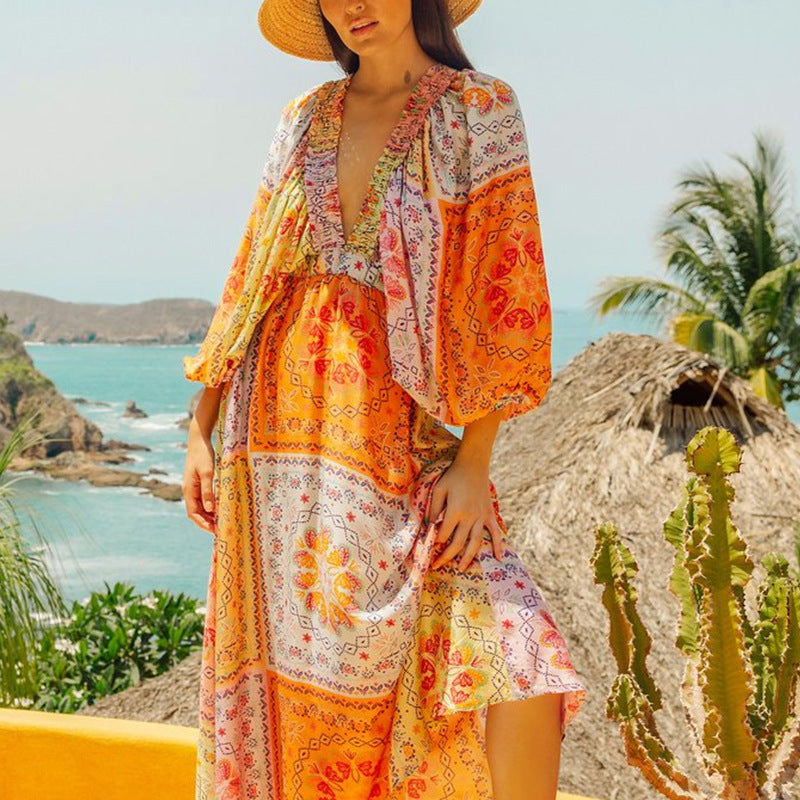 Summer Bohemian Women Holiday Long Dresses