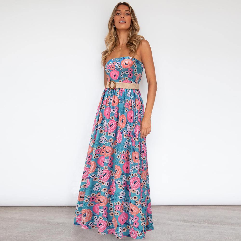 Strapless Summer Long Bohemia Dresses-STYLEGOING