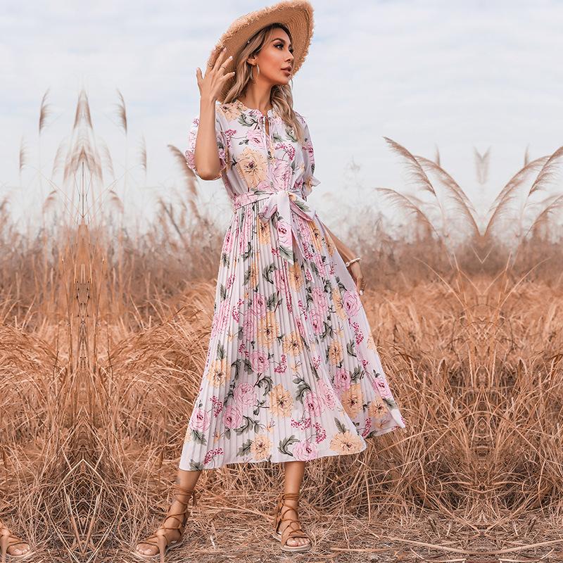 Women Ruffled Summer Holiday Short Beach Dresses