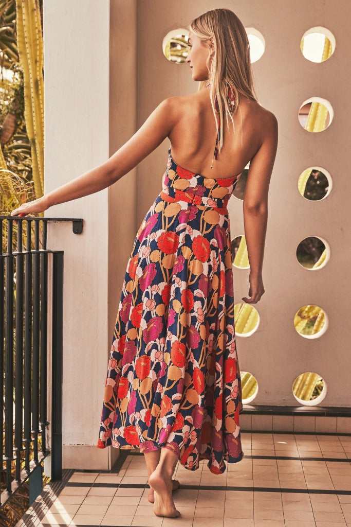 Sexy Floral Print Long Boho Summer Beach Dresses