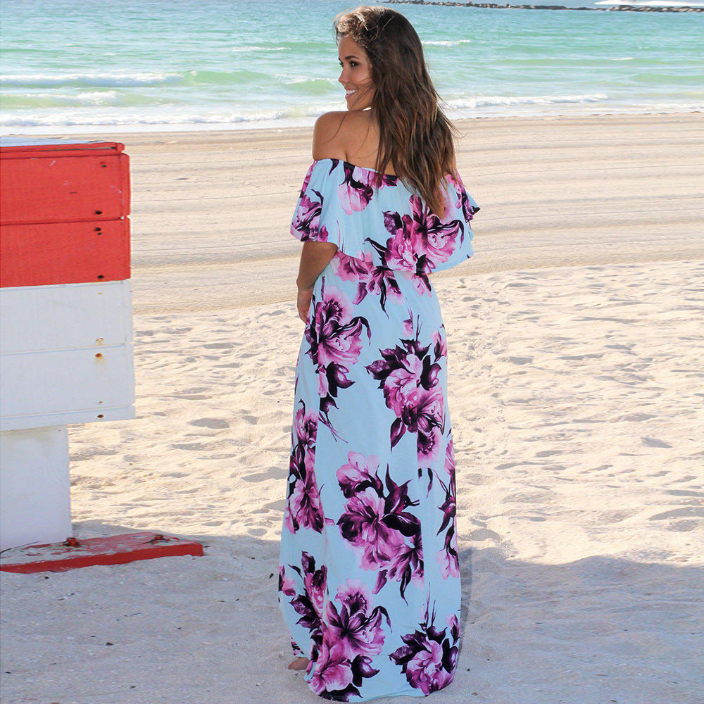 Sexy Strapless Women Boho Long Dresses