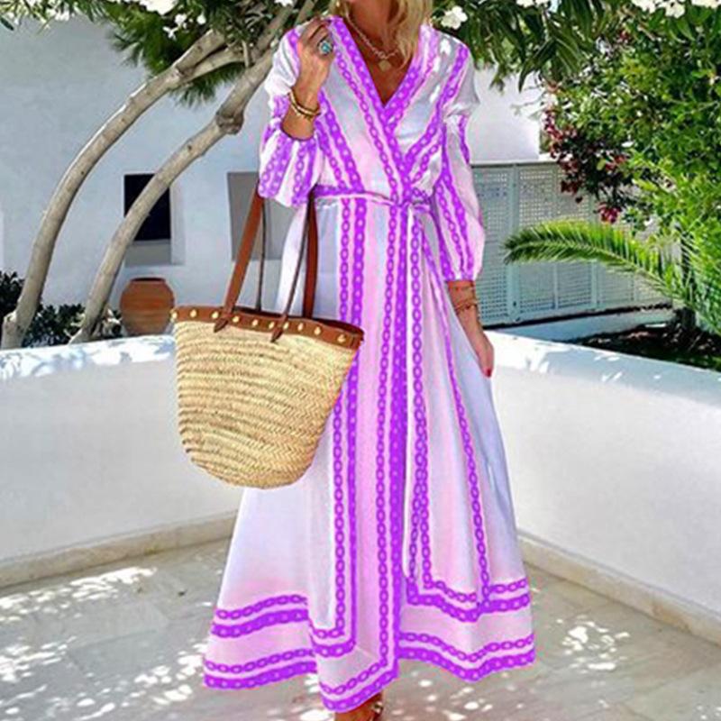 Summer Boho Long Sleeves Fashion Dresses-STYLEGOING