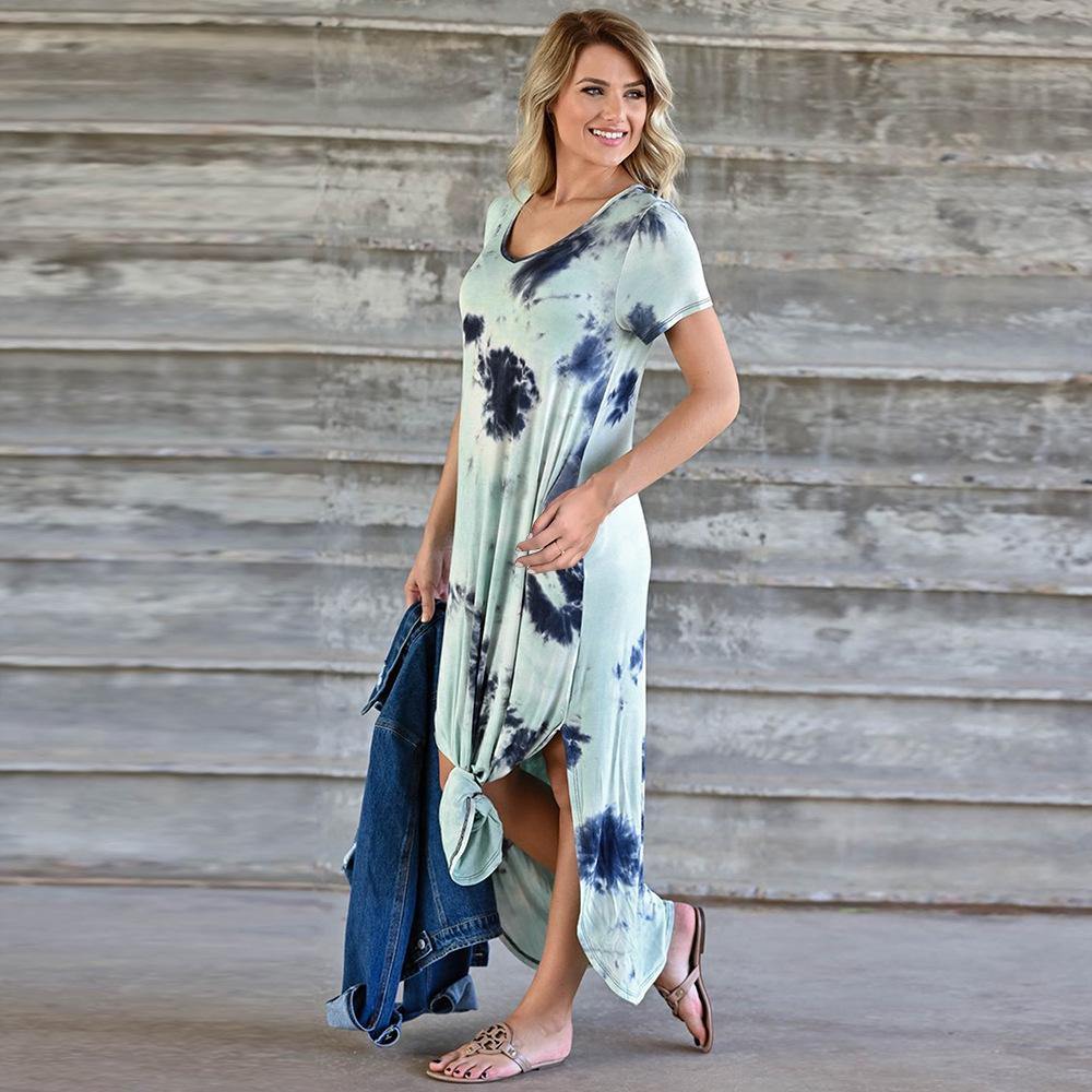Plus Sizes High Waist Long Summer Dresses-STYLEGOING