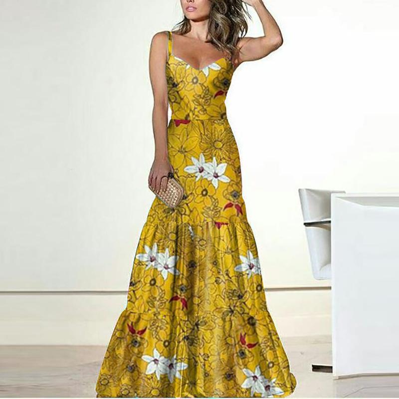 Sexy Summer Floral Print Long Dresses-STYLEGOING