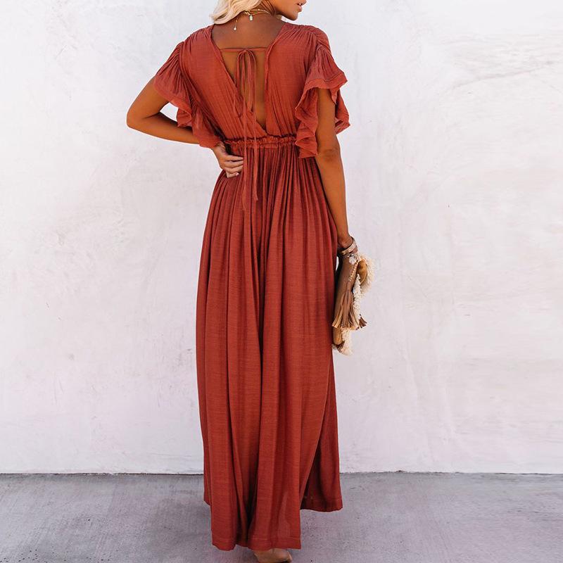 Classy Summer Beach Simple Long Dress-STYLEGOING