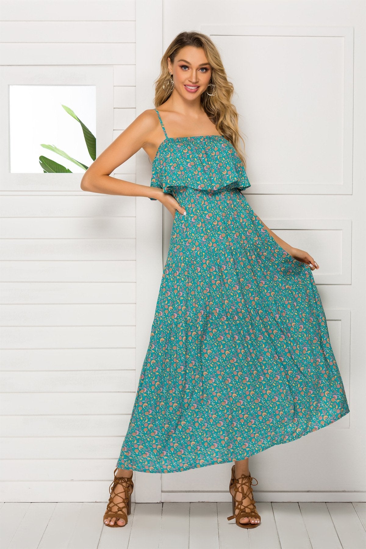 Leisure Bohemian Midi Dresses-STYLEGOING
