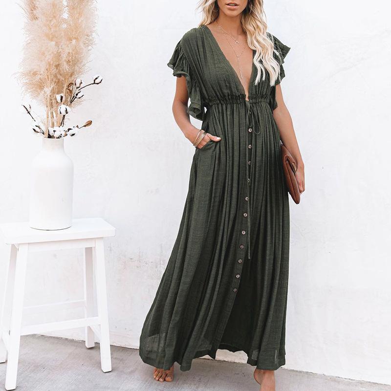 Classy Summer Beach Simple Long Dress-STYLEGOING