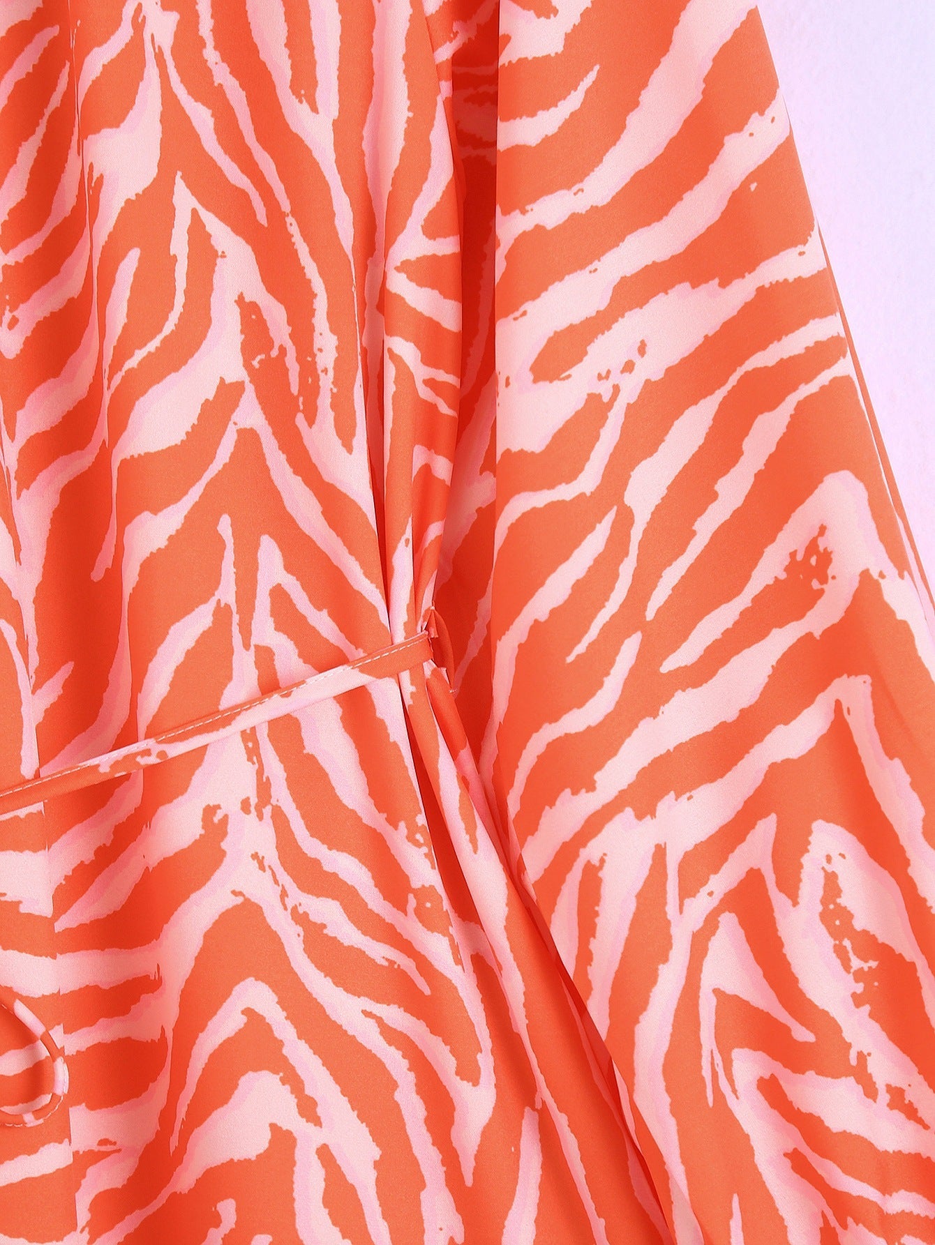 Women Orange Animal Striped Print Summer Dresses
