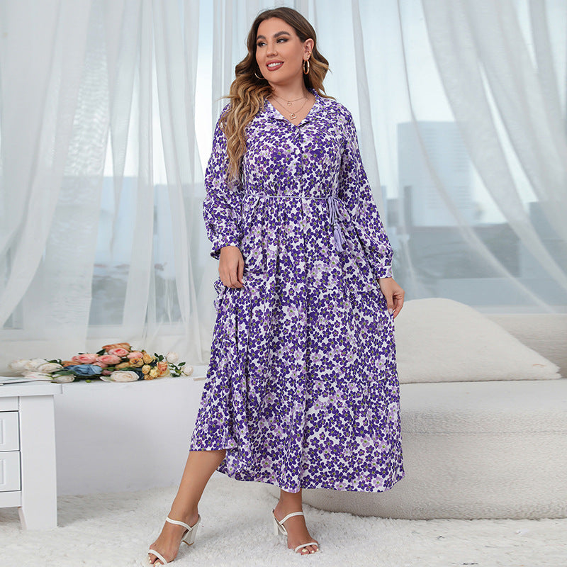 Bohemian Plus Sizes Floral Print Long Maxi Dresses