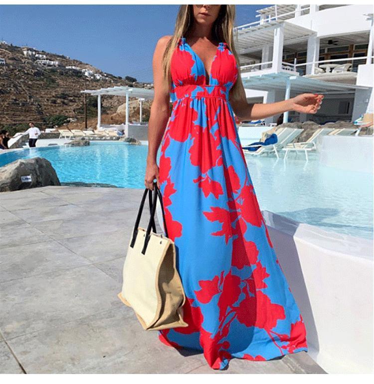 Summer Bohemia Sleeveless Maxi Dresses-STYLEGOING