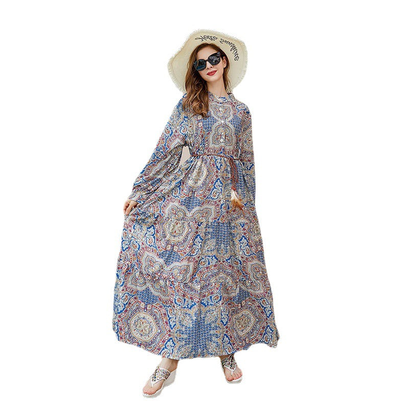 Bohemian Plus Sizes Floral Print Long Maxi Dresses