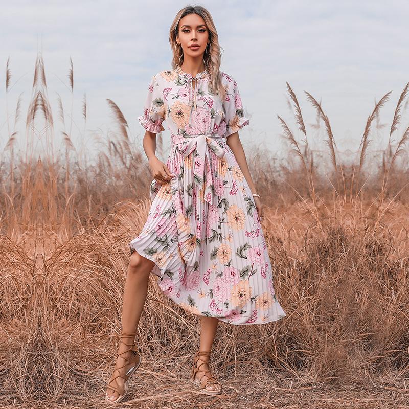 Women Ruffled Summer Holiday Short Beach Dresses