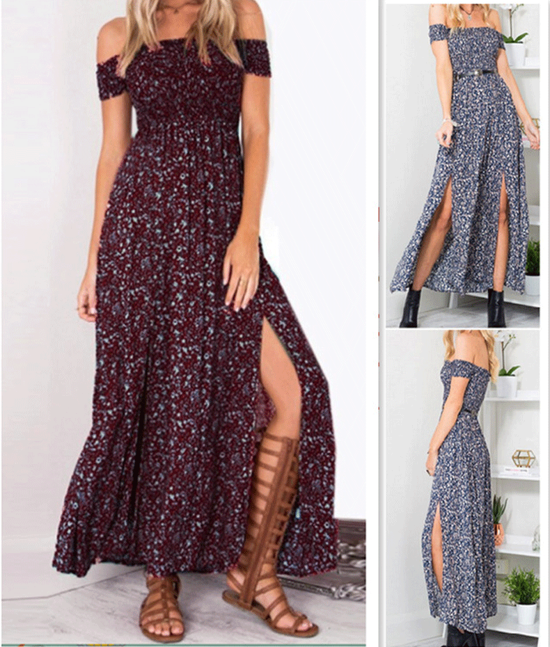 Sexy Off The Shoulder Irregular Long Dresses