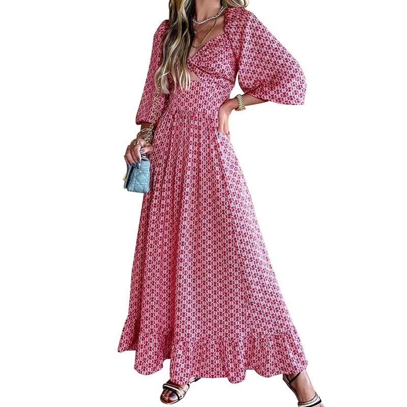 Summer Long Sleeves Long Maxi Dresses-STYLEGOING