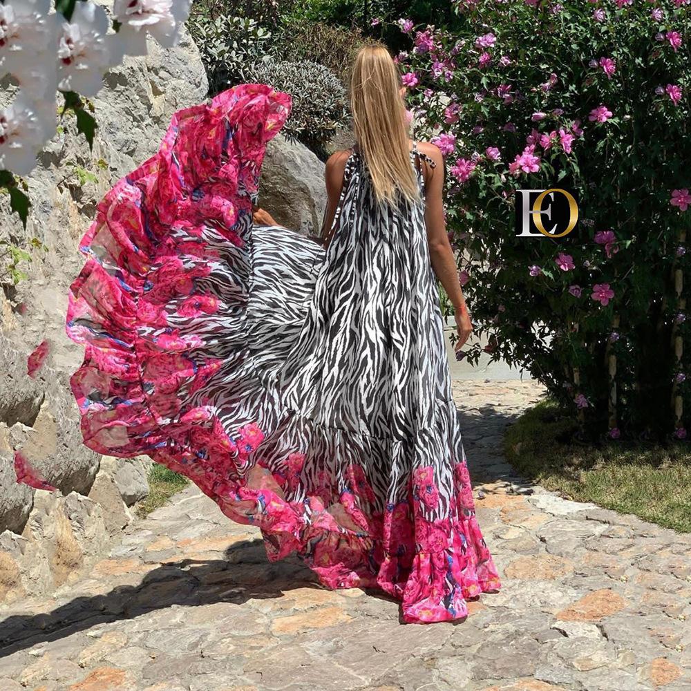 Amazing Floral Print Summer Beach Long Dresses-STYLEGOING