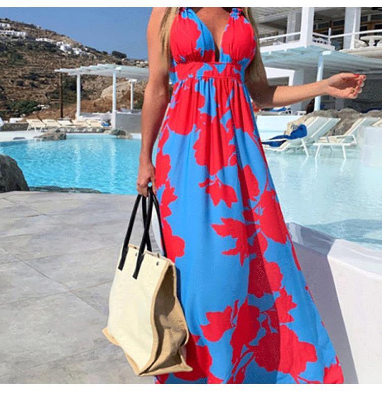 Summer Bohemia Sleeveless Maxi Dresses-STYLEGOING