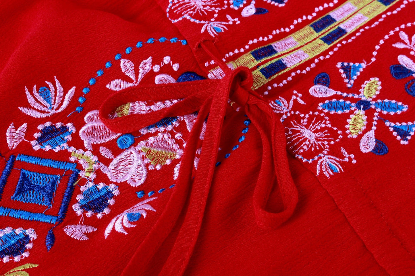 Ethnic Embroidery Summer Long Holiday Dresses