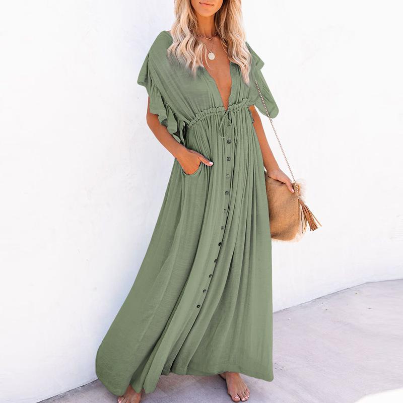 Classy Summer Beach Simple Long Dress-STYLEGOING