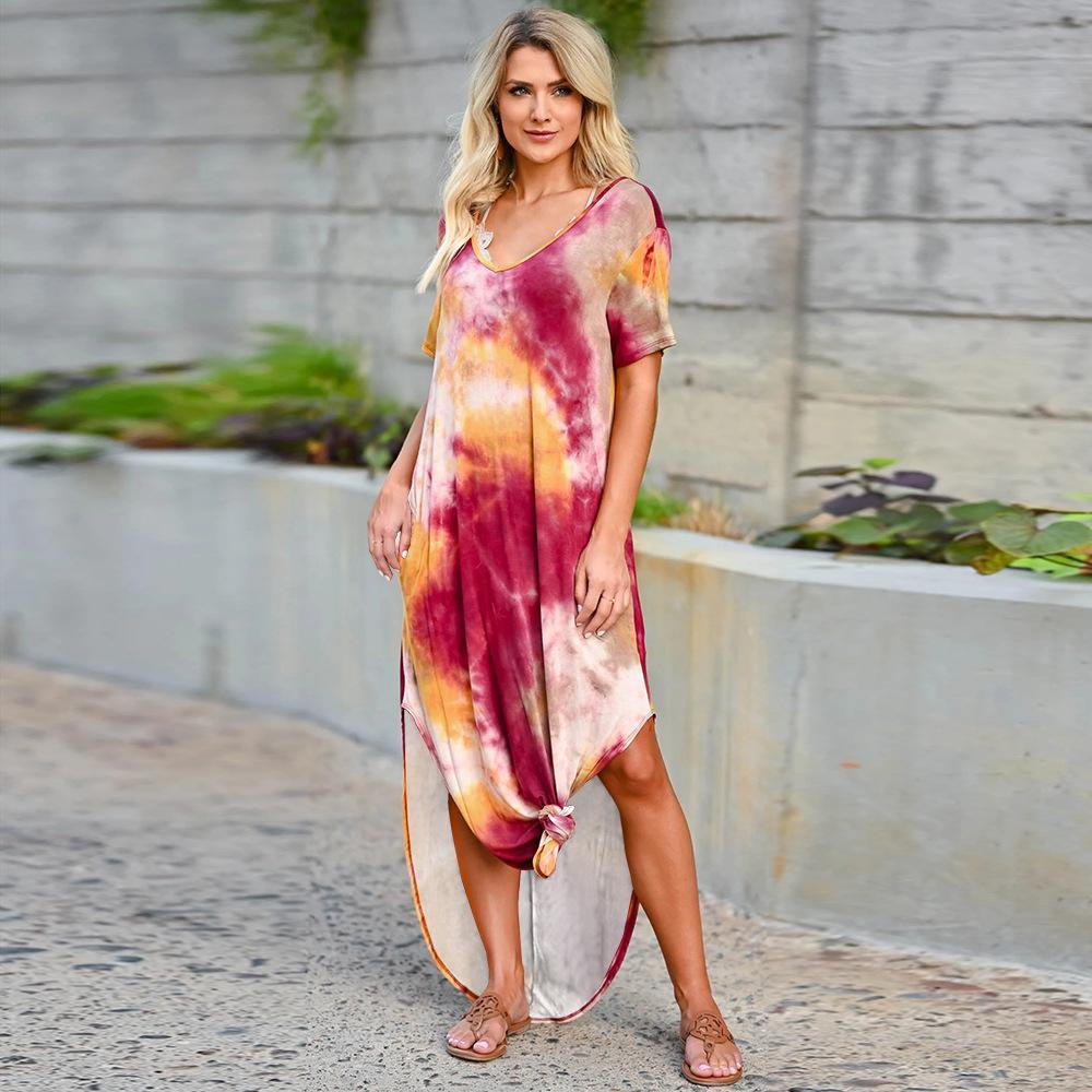 Plus Sizes High Waist Long Summer Dresses-STYLEGOING