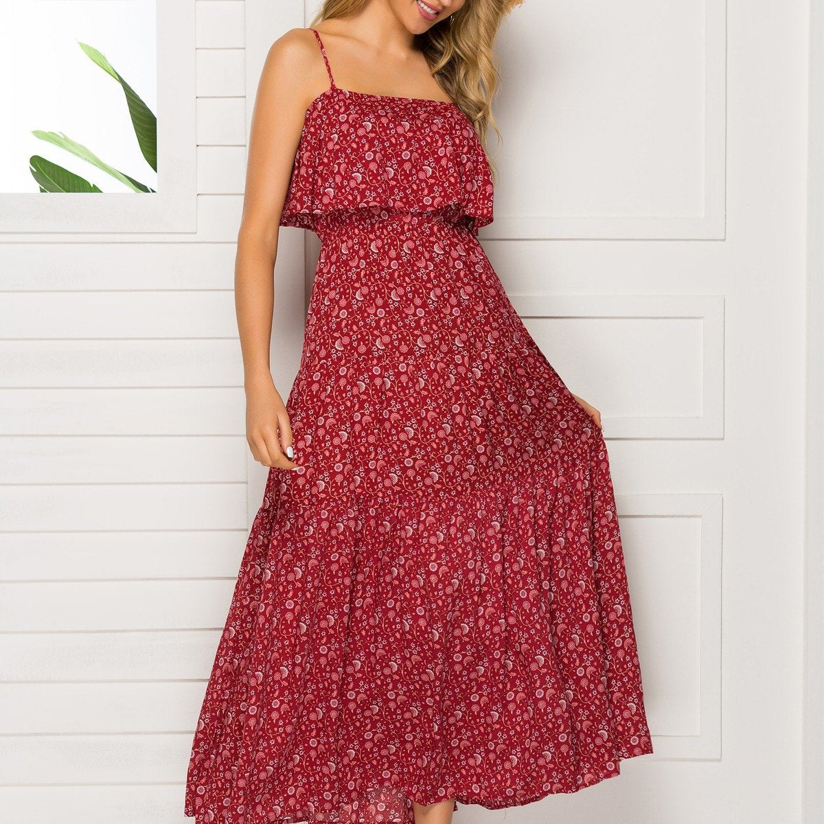 Leisure Bohemian Midi Dresses-STYLEGOING