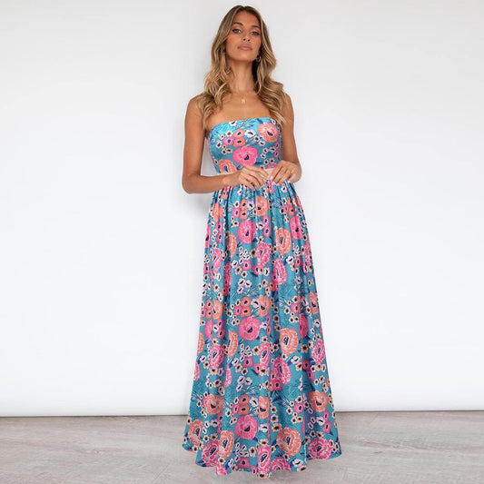 Strapless Summer Long Bohemia Dresses-STYLEGOING