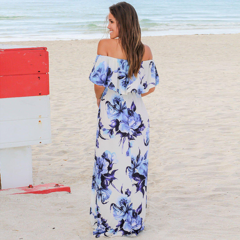 Sexy Strapless Women Boho Long Dresses