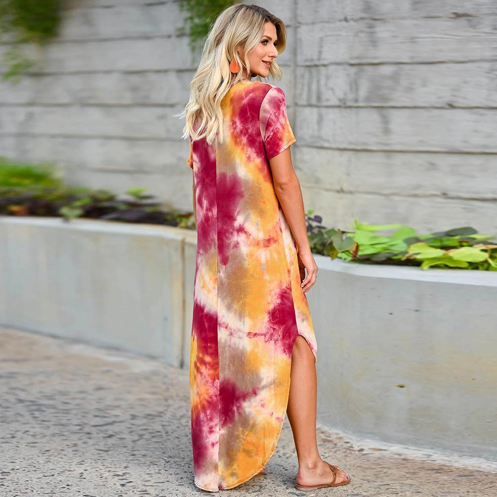 Plus Sizes High Waist Long Summer Dresses-STYLEGOING