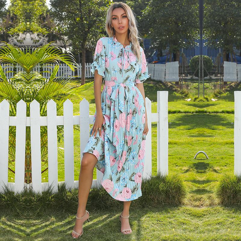 Women Ruffled Summer Holiday Short Beach Dresses