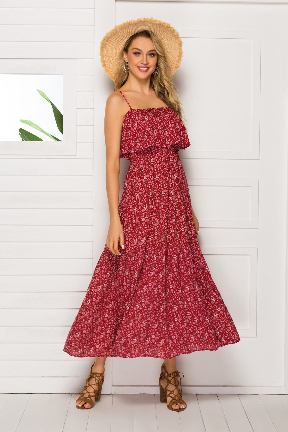 Leisure Bohemian Midi Dresses-STYLEGOING