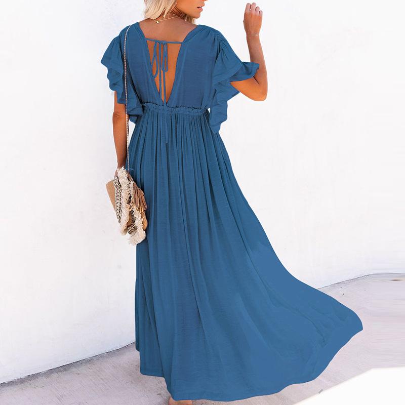 Classy Summer Beach Simple Long Dress-STYLEGOING