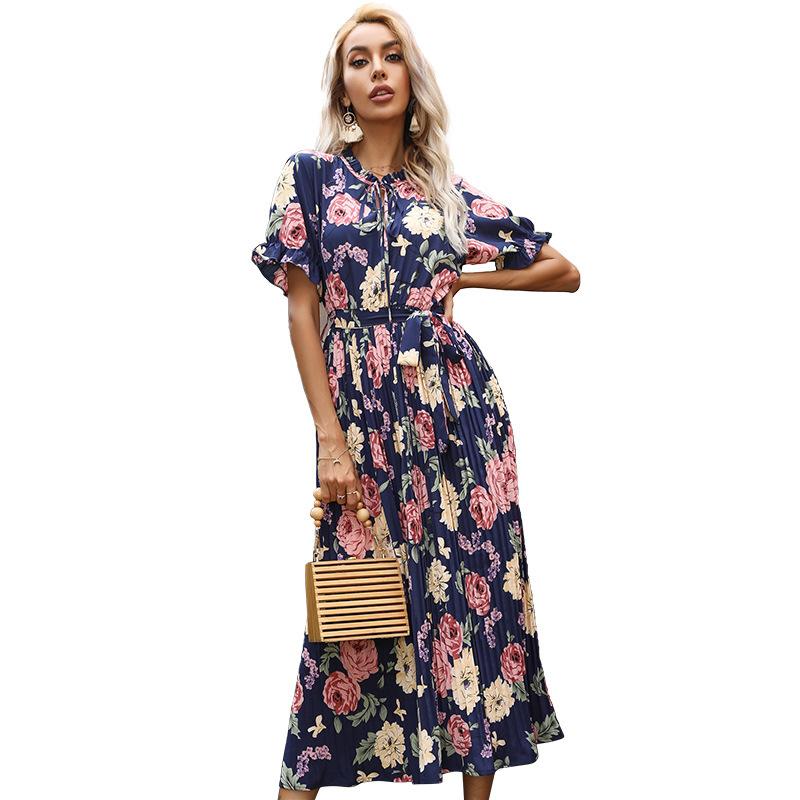 Women Ruffled Summer Holiday Short Beach Dresses