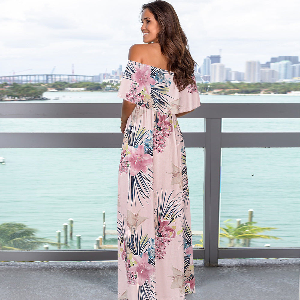 Sexy Strapless Women Boho Long Dresses