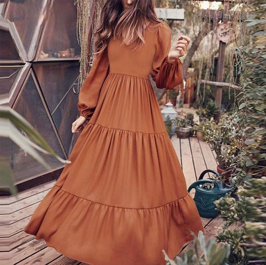 Empire Waist Long Sleeves Maxi Dresses-STYLEGOING