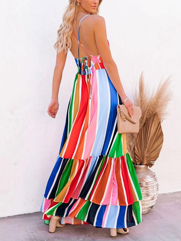 Empire Condole Belt Maxi Dress-STYLEGOING