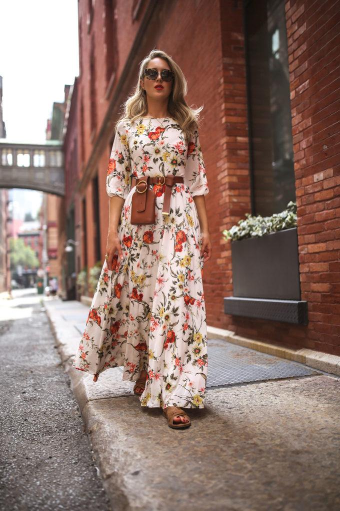 Puff Sleeves Bohemia Maxi Dress-STYLEGOING
