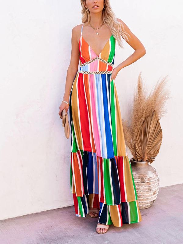 Empire Condole Belt Maxi Dress-STYLEGOING