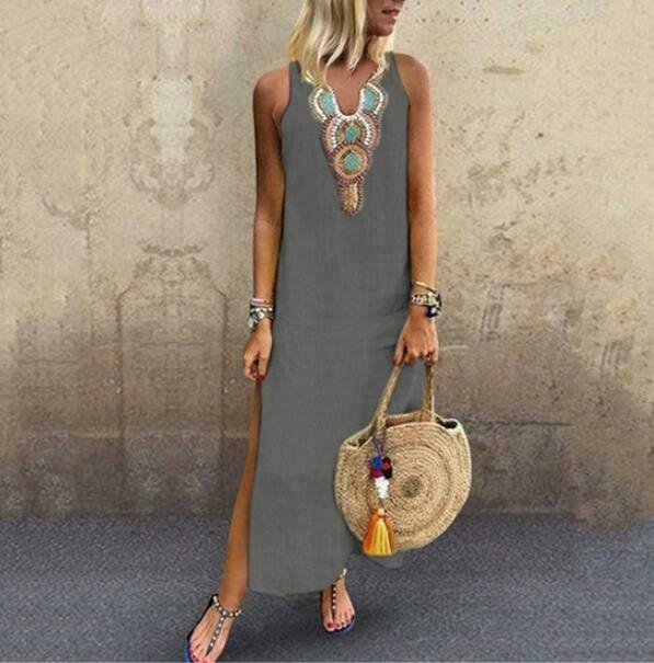 Summer Casual Boho Long Maxi Dress-STYLEGOING