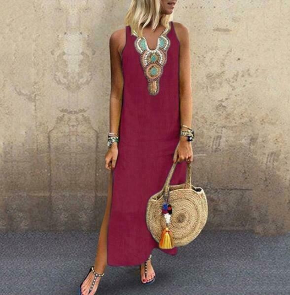 Summer Casual Boho Long Maxi Dress-STYLEGOING