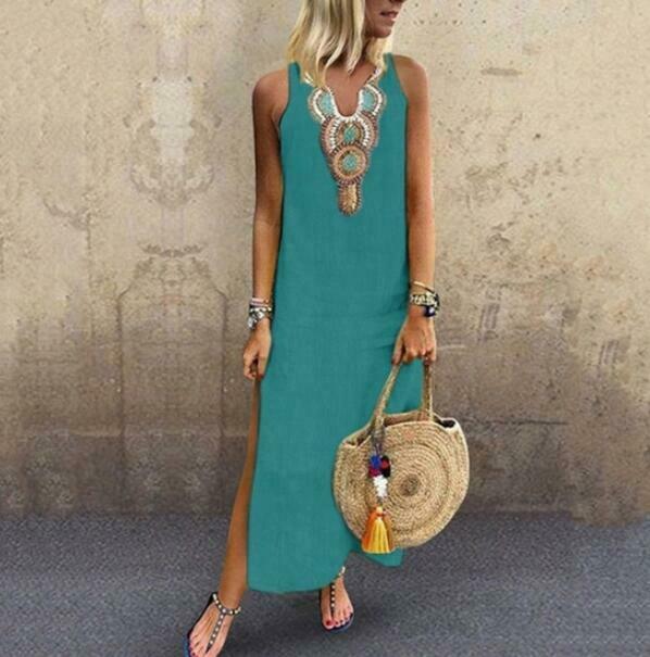 Summer Casual Boho Long Maxi Dress-STYLEGOING